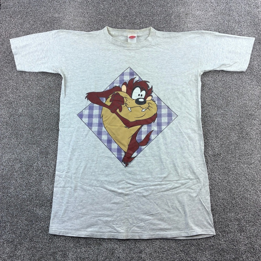 Vintage Looney Tunes Tazmanian Devil Shirt Adult One Size Fits All Gray Cartoon